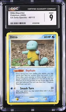 CGC 9 MINT Ditto [Squirtle] 2005 EX Delta Species 40/113 Pokemon Card - Image 1