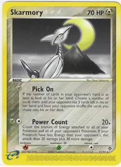 SKARMORY 21/97 EX DRAGON Pokemon RARE WOTC Card NM - Image 1