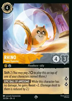 Rhino - Power Hamster #30 Super Rare | Lorcana: Reign of Jafar Card - Image 1