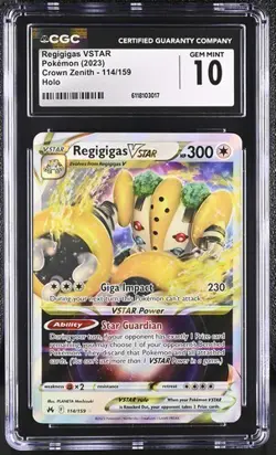 ✨✨ CGC 10 English Regigigas VSTAR 114/159 Crown Zenith Pokemon Card - Image 1