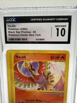 Ho-Oh # 52 Black Star Promo Pokemon Center NY Stamped Card CGC GEM MINT 10 - Image 2