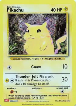 POKEMON Pikachu #008/034 Holo Trading Card Game Classic NM - Image 1