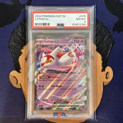 PSA 8 NEAR MINT 2024 Pokemon Surging Sparks LATIAS EX #076 - Image 2