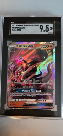 2017 Pokemon Sun &Moon Salazzle Gx Burning Shadows Sgc 9.5 #25 - Image 1