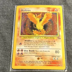 Moltres 12/62 Fossil Holo Rare 1999 Pokemon - Image 1
