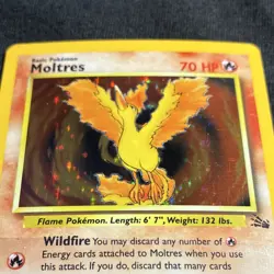 Moltres 12/62 Fossil Holo Rare 1999 Pokemon - Image 3