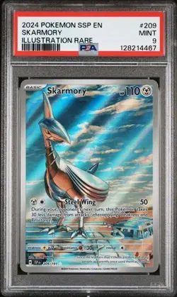2024 Pokemon SV Surging Sparks Skarmory #209/191 PSA 9 - Image 1