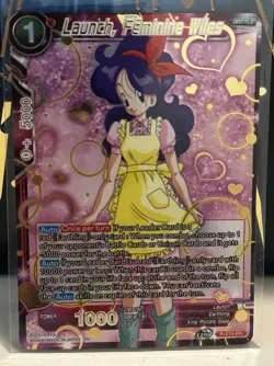 Dragon Ball Super CCG Card Gold Stamp Foil Launich Feminine Wiles (P-274) - Image 1