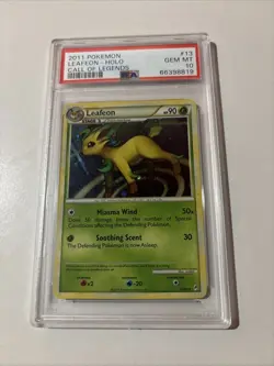 2011 POKEMON CALL OF LEGENDS #13 LEAFEON-HOLO PSA 10 - Image 2