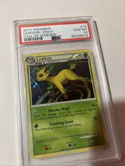 2011 POKEMON CALL OF LEGENDS #13 LEAFEON-HOLO PSA 10 - Image 5