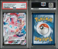 2022 POKEMON SWORD & SHIELD BRILLIANT STARS #TG15 FULL ART/SYLVEON VMAX PSA 10 - Image 3