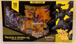 POKEMON TCG PIKACHU ZEKROM GX TAG TEAM PREMIUM COLLECTION GAMESTOP EXCLUSIVE - Image 1