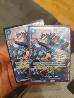 2x One Piece Card Trafalgar Law OP07-047 Regional Participation Pack Promo - Image 1