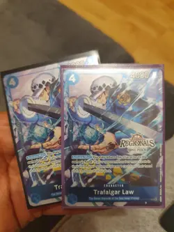 2x One Piece Card Trafalgar Law OP07-047 Regional Participation Pack Promo - Image 2