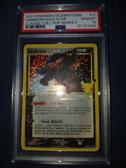 2021 POKEMON CELEBRATIONS CLASSIC COLL #17 UMBREON-GOLD STAR PSA 10 - Image 1