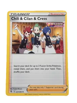 New: 2021 Pokemon TCG Chili & Cilan & Cress 227 Fusion Strike Regular Uncommon - Image 1