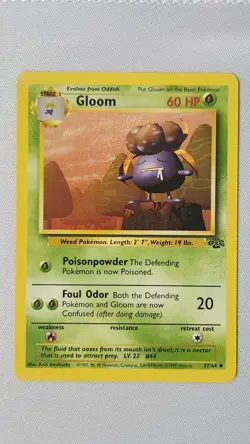 Gloom 37/64 Pokemon Card TCG Jungle Unlimited Non Holo LP - Image 1
