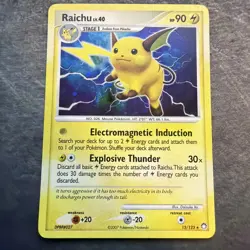 Pokemon RAICHU Card 15/123 HOLO Rare Mysterious Treasures MP Moderate Play TCG - Image 1