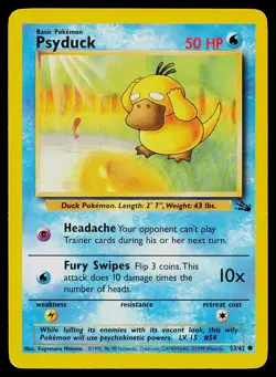 Pokemon Card Psyduck 53/62 Fossil Vintage - Image 1