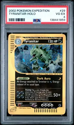 Pokemon Tyranitar Expedition Reverse Holo Card Rare 29/165 PSA 4 - Image 1