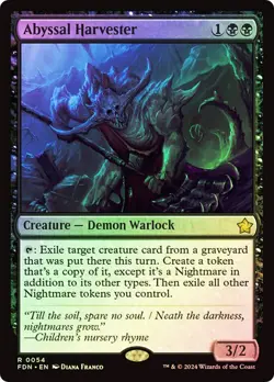 Magic The Gathering MTG ABYSSAL HARVESTER FOIL Foundations NM Near Mint - Image 1