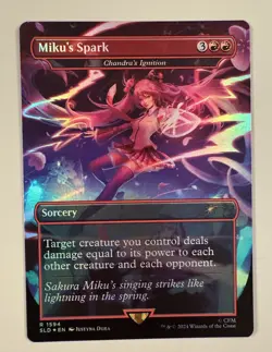 Miku's Spark FOIL Chandra's Ignition Foil Hatsune Miku Secret Lair NM MTG - Image 2