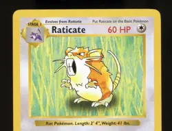 Pokemon Base Set RATICATE 40/102 Unlimited Shadowless - Image 2
