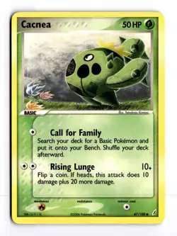 Cacnea 47/100 EX Crystal Guardians Common Pokemon Light Play+ - Image 1