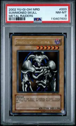 2002 Yu-Gi-Oh! Summoned Skull MRD-003 Ultra Rare PSA 8- FULL HOLO BLEED 🩸 - Image 1