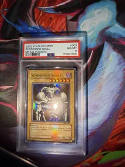 2002 Yu-Gi-Oh! Summoned Skull MRD-003 Ultra Rare PSA 8- FULL HOLO BLEED 🩸 - Image 4