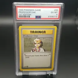 Professor Oak 88/102 1ST EDITION 3D GRAY STAMP Shadowless PSA 6 POKEMON CARD - Image 1