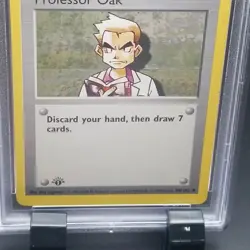 Professor Oak 88/102 1ST EDITION 3D GRAY STAMP Shadowless PSA 6 POKEMON CARD - Image 3