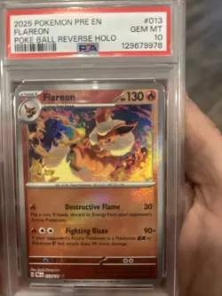 2025 Pokemon Pre En Flareon Pokeball Reverse Holo PSA 10 - Image 1