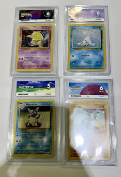Joblot Ace Grading Slabs base set Pokemon Cards Mixed Grades vintage bundle - Image 1