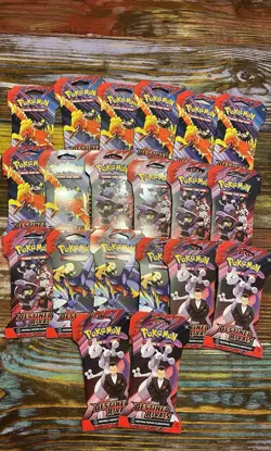 32 Pokemon Boosters 20 Destined Rivals 12 Phantasmal Flames Booster Pack - Image 1