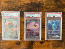 Pokemon S&V 151 Big 3 Charizard EX, Blastoise EX, Venusaur EX PSA 9 - Image 1