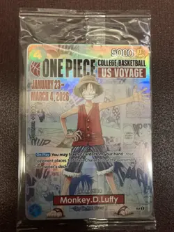 One Piece Monkey.D.Luffy [College Basketball US Voyage] P-055 Promo Card SEALED - Image 1