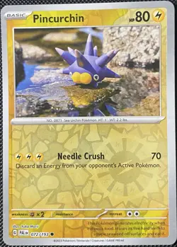 Pincurchin 072/193 Sv02: Paldea Evolved Reverse Holo - Pokemon Card - Image 1