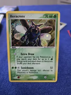 Pokemon TCG Heracross EX Hidden Legends Holo Card 7/101 Rare - Image 1