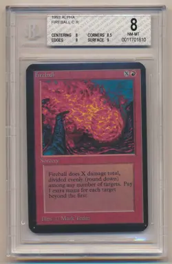 BGS 8 MTG Magic the Gathering Alpha Fireball NM/MINT Condition!! - Image 1
