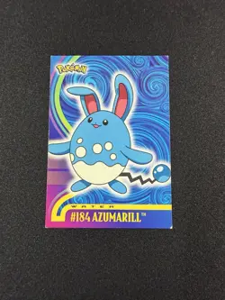 AZUMARILL #184 - NON-HOLO - JOHTO TOPPS POKEMON CARD - MP - Image 1