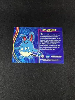 AZUMARILL #184 - NON-HOLO - JOHTO TOPPS POKEMON CARD - MP - Image 2