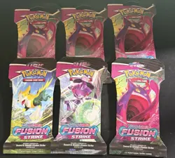 (6) Pokemon TCG: Sword & Shield-Fusion Strike Sleeved Booster Packs - Image 1