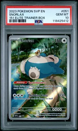 2023 POKEMON SVP EN-SV BLACK STAR PROMO 151 ELITE TRAINER BOX SNORLAX PSA 10 - Image 1