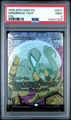 2025 MTG MARVEL'S SPIDER-MAN: SOURCE MAT FOIL #0011 MINDBREAK TRAP PSA 9 - Image 1
