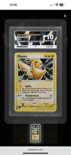 2003 Pokemon Pikachu Holo Black Star Promo #012 GEM MT 10 Ace 10 Not PSA - Image 1
