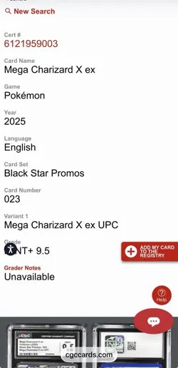 Mega Charizard X ex 023 Promo CGC 9.5 - MINT+ - Charizard UPC 2025 - PSA TAG - Image 4