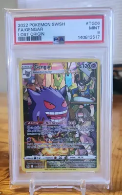Pokemon Gengar TG06/TG30 Full Art Holo Lost Origin Trainer Gallery PSA 9 - Image 1