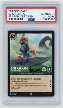 PSA Signed Luis Huerta Disney Lorcana Don Karnage Prince of Pirates 71/204 - Image 1