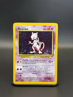 Mewtwo 010/102 Base Set Holo VINTAGE POKEMON CARD (MP) - Image 1